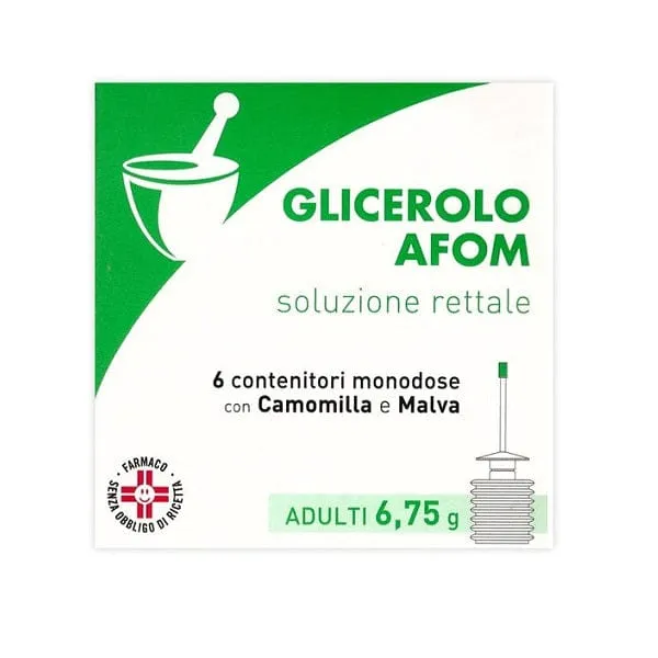 029916083_1_3840x.webp GLICEROLO (AFOM) AD 6 contenitori monodose 6,75 g soluzione rettalecon camomilla e malva - immagine 1