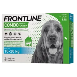 FRONTLINE COMBO SPOT-ON CANI M soluz 3 pipette 1,34 ml 134 mg + 120,6 mg cani da 10 a 20 Kg