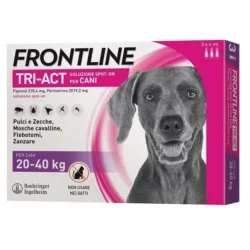 FRONTLINE TRI-ACT spot-on soluz 3 pipette 4 ml 274,4 mg + 2.019,2 mg cani da 20 a 40 Kg