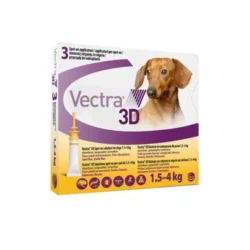 VECTRA 3D spot-on soluz 3 pipette 0,8 ml 44 mg + 3,9 mg + 317 mg cani da 1,5 a 4 Kg, tappo giallo